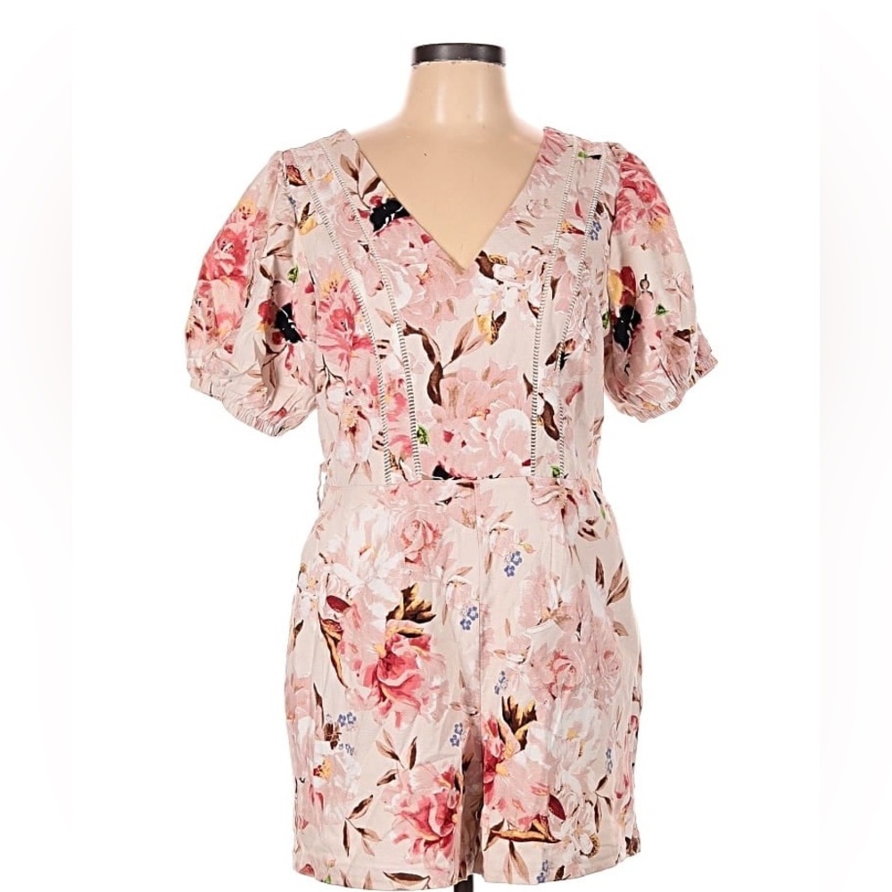 Express Floral Jumpsuit - Pink and Cream